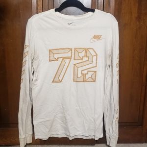 Nike white and gold long sleeve tee